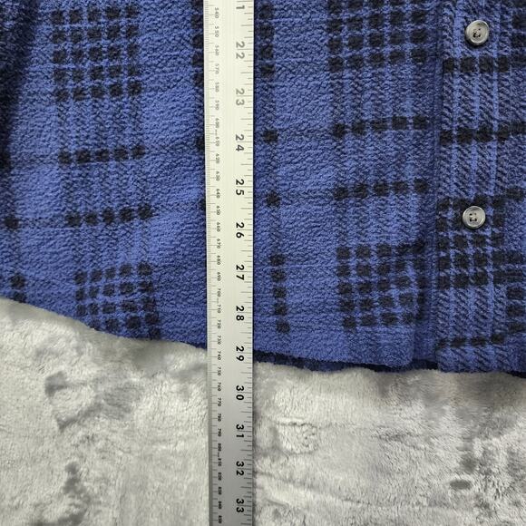 PINK Victoria's Secret Jacket Womens XL Blue Oversized Reverse Fleece Shacket - Picture 10 of 11